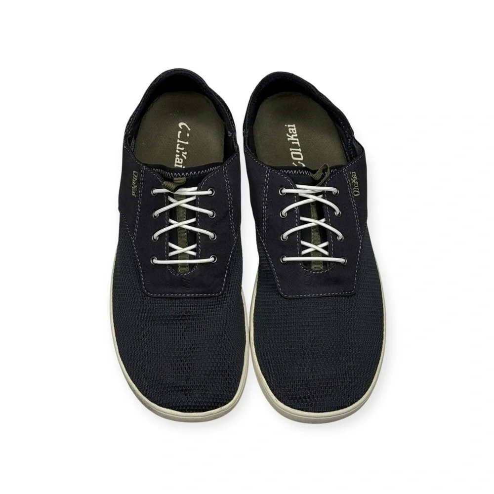 OluKai ʊ Nohea Moku Boat Shoe Drop In Heel Sneaker ʊ Black ʊ 12M 45 ʊ Wet Dry